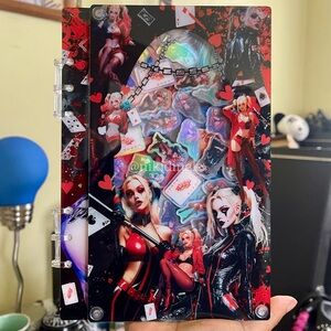 NEW A5 Acrylic Shake Notebook Journal Card Holder Diary Harley Quinn Joker Goth